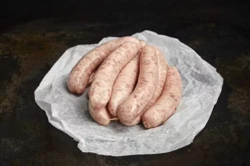 Thin link pork sausages ready to buy